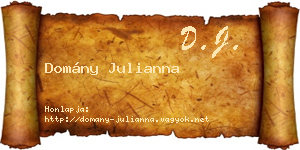 Domány Julianna névjegykártya